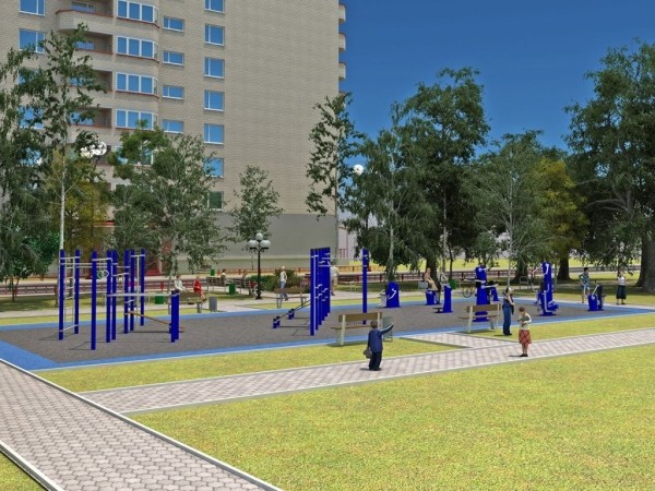 В одном из городов Брестской области строят детскую площадку и пространство для воркаута В одном из городов Брестской области строят детскую площадку и пространство для воркаута