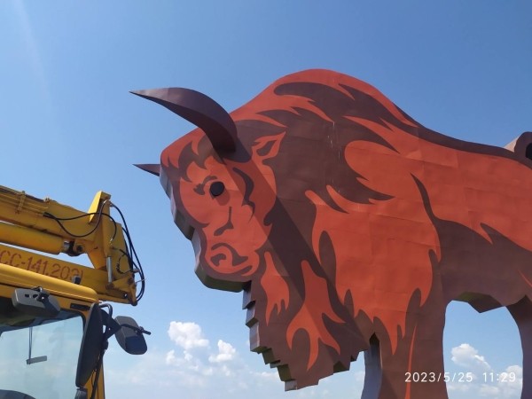 У огромного зубра на трассе М1 теперь светятся глаза. Опубликовано видео У огромного зубра на трассе М1 теперь светятся глаза. Опубликовано видео