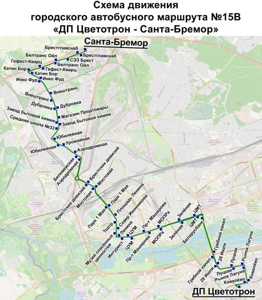 В Бресте изменяются маршруты автобусов № 2 и № 15В В Бресте изменяются маршруты автобусов № 2 и № 15В