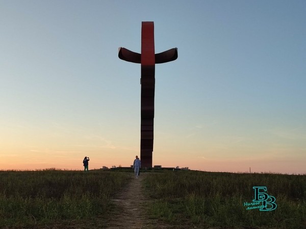 Зубр на закате. Обновленный въездной знак в Первый регион